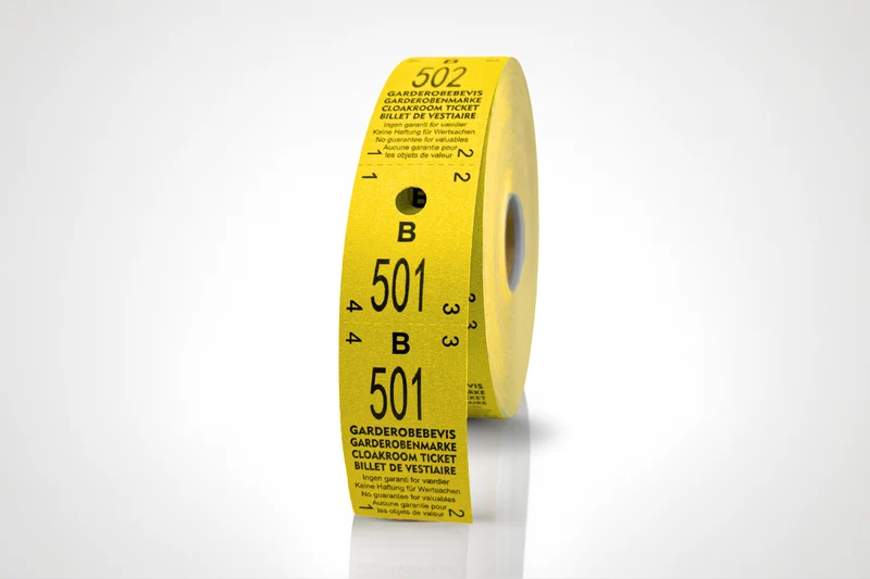 Tickets vestiaire 2-parties (500pcs)