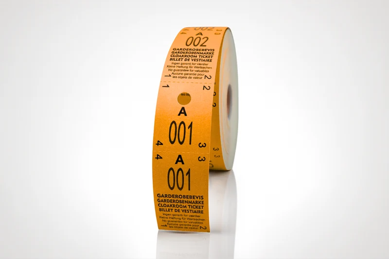 Tickets vestiaire 2-parties (500pcs)
