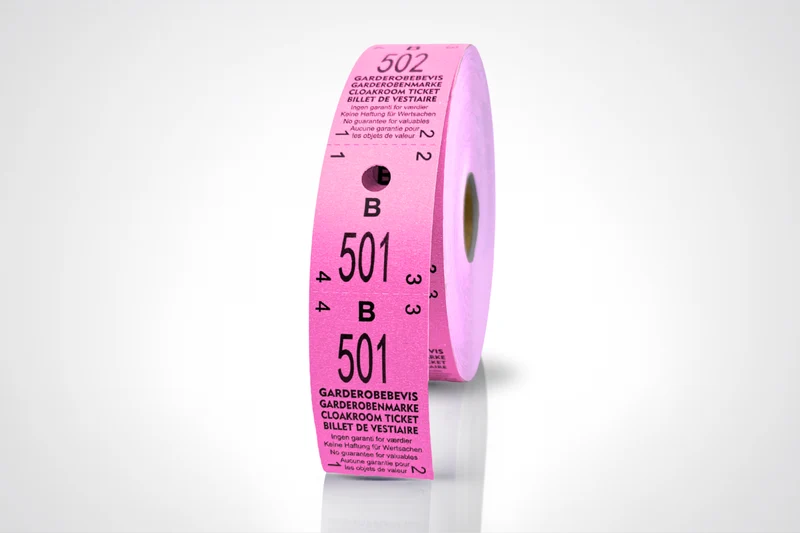 Tickets vestiaire 2-parties (500pcs)