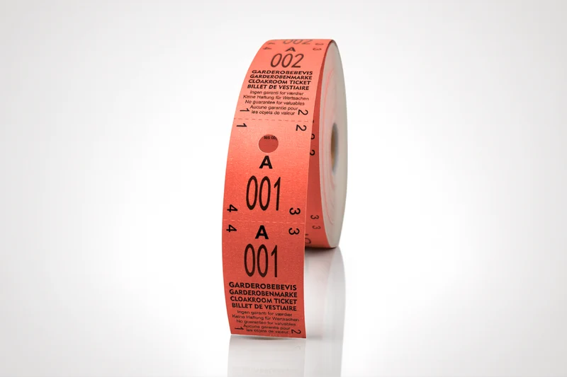 Tickets vestiaire 2-parties (500pcs)