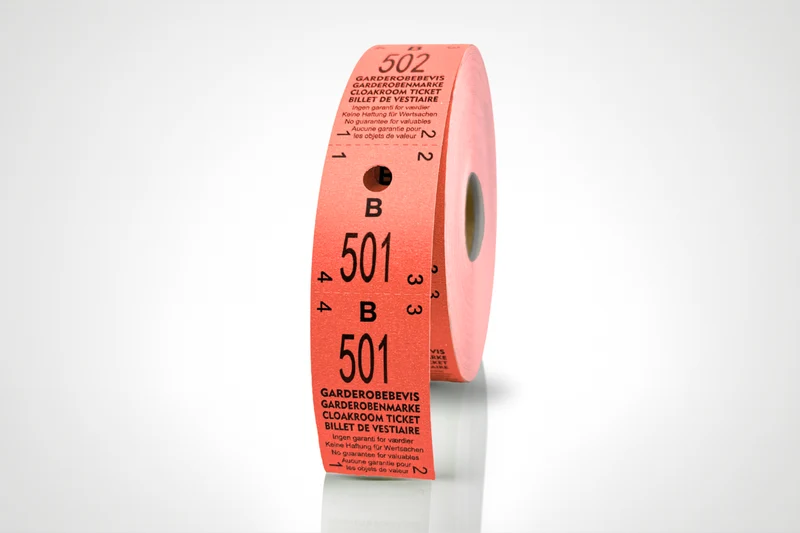 Tickets vestiaire 2-parties (500pcs)
