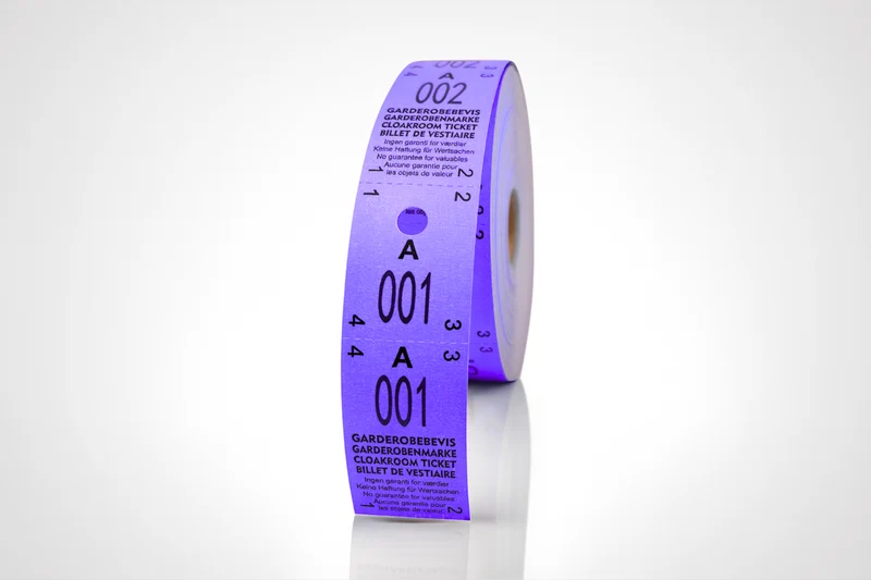 Tickets vestiaire 2-parties (500pcs)