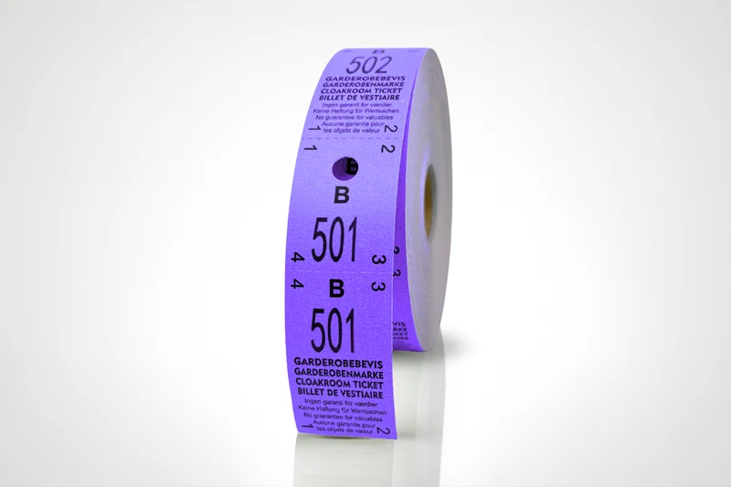 Tickets vestiaire 2-parties (500pcs)