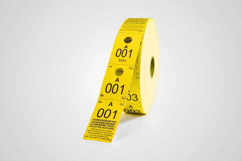 Billets vestiaire 3-parties (500pcs)