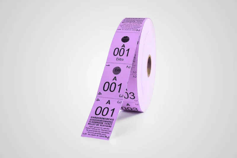 Billets vestiaire 3-parties (500pcs)