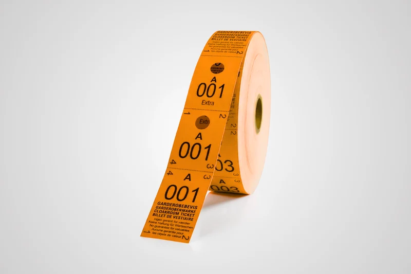 Billets vestiaire 3-parties (500pcs)