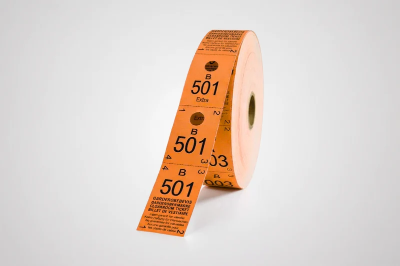 Billets vestiaire 3-parties (500pcs)