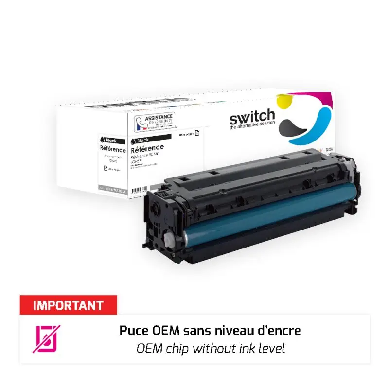 HP 415A Toner Noir compatible puce OEM équivalent à W2030A · Switch