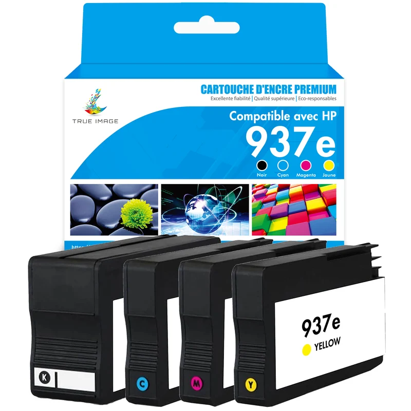 HP 937 937e (XL) CMYK Pack Cartouches d'encre compatibles | 6C400NE