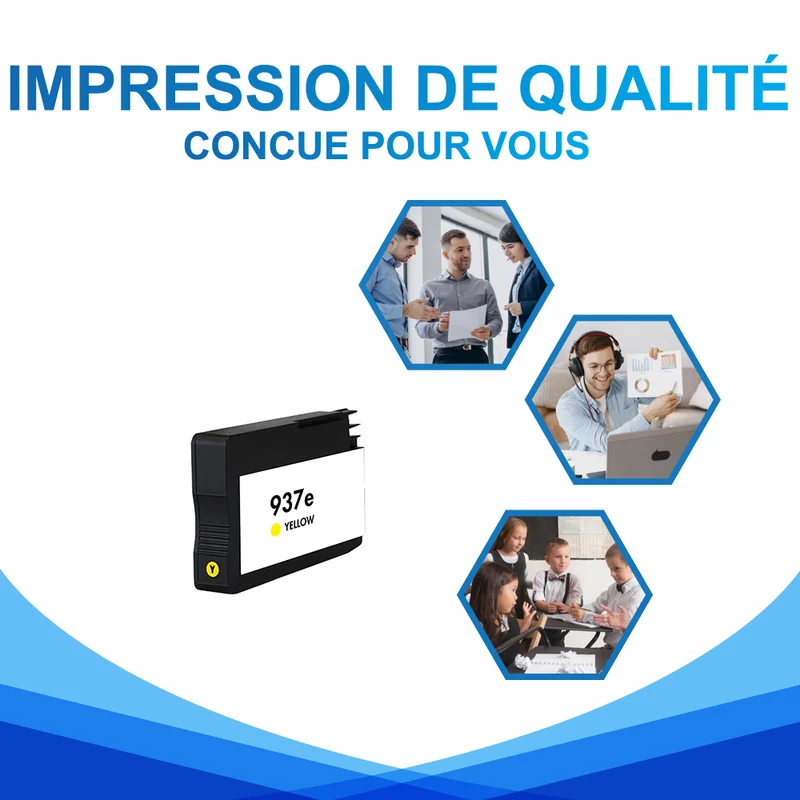 HP 937 937e Jaune Cartouche d'encre compatible | 4S6W4NE 4S6W8NE