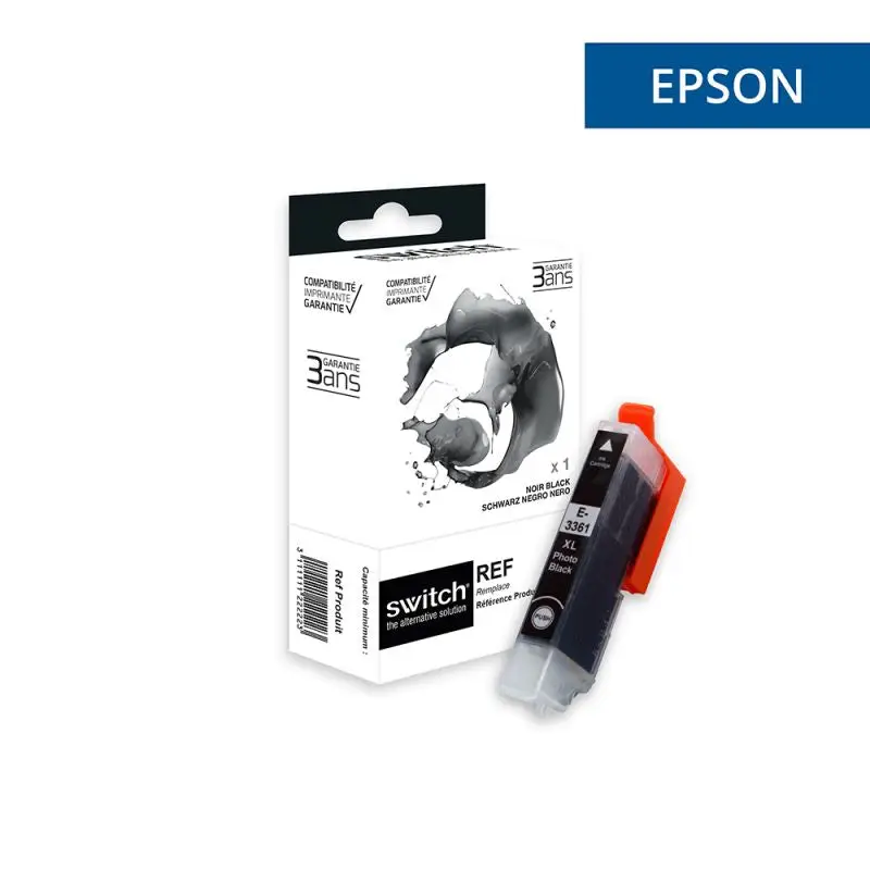 Epson 33XL Orange Cartouche Photo Noir compatible équivalent à C13T33614012 · Switch