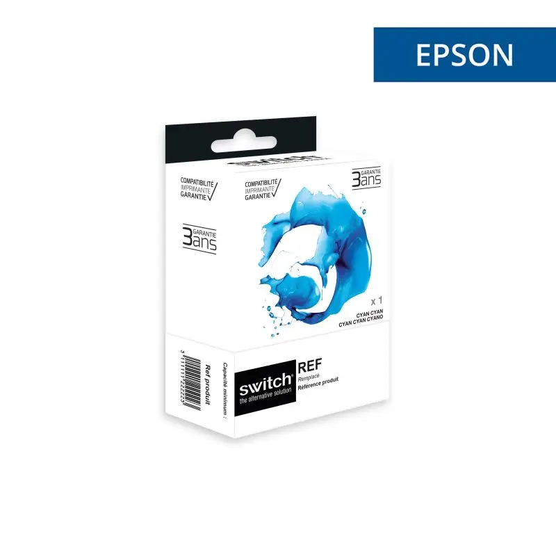 Epson 24XL Elephant Cartouche Cyan compatible équivalent à C13T24324012 · Switch