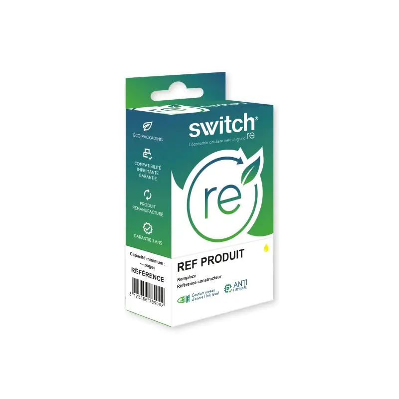 Epson 1284 Renard Cartouche Jaune remanufacturé équivalent à C13T12844011 · Switch RE