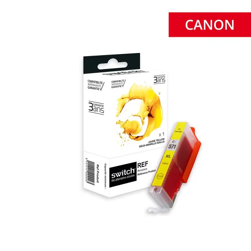 Canon 571XL Cartouche Jaune compatible équivalent à CLI571YXL, 0334C001 · Switch