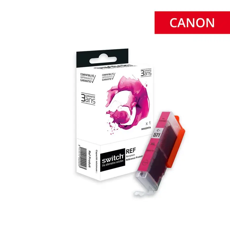 Canon 571XL Cartouche Magenta compatible équivalent à CLI571MXL, 0333C001 · Switch