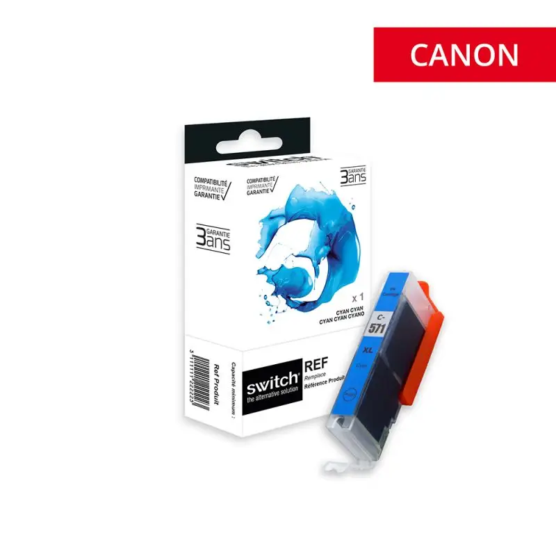 Canon 571XL Cartouche Cyan compatible équivalent à CLI571CXL, 0332C001 · Switch