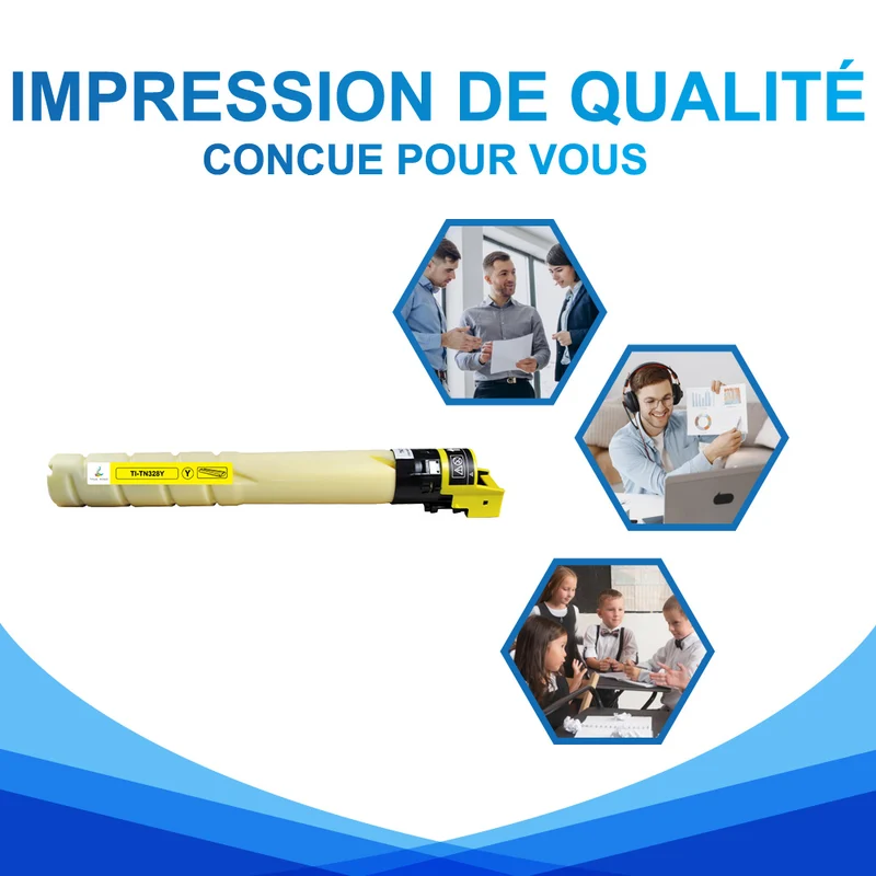 Compatible Konica Minolta TN328Y Toner Jaune 28000 pages