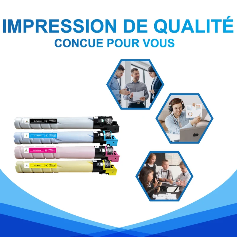 Pack Konica Minolta TN328 CMYK Toners Compatibles bizhub C250i, C300i, C360i
