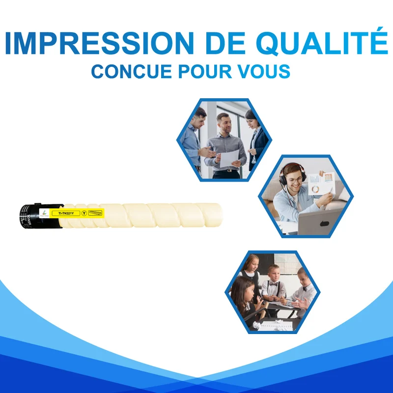 Compatible Konica Minolta TN321Y Toner Jaune 25000 pages