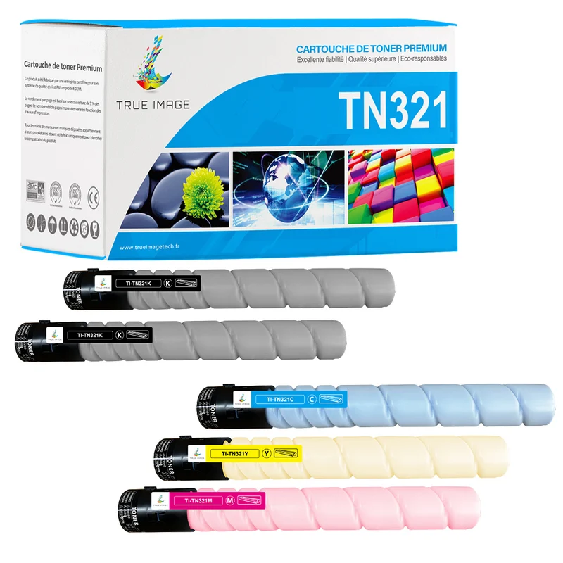 Pack Konica Minolta TN321 CMYK Toners Compatibles Konica Minolta bizhub C224, C224e, C284, C284e, C364, C364e