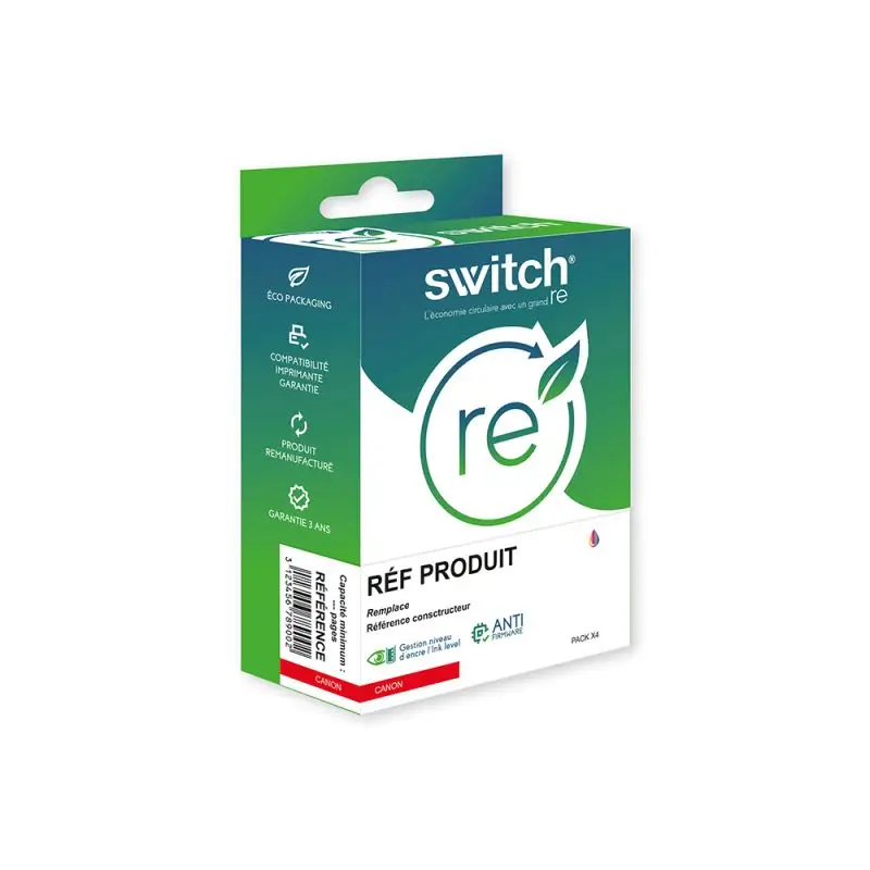 Canon 513 Cartouche Tricolore remanufacturé équivalent à CL513, 2971B001 · Switch RE