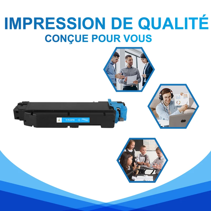 Kyocera TK-5270C Cartouche de Toner Cyan compatible