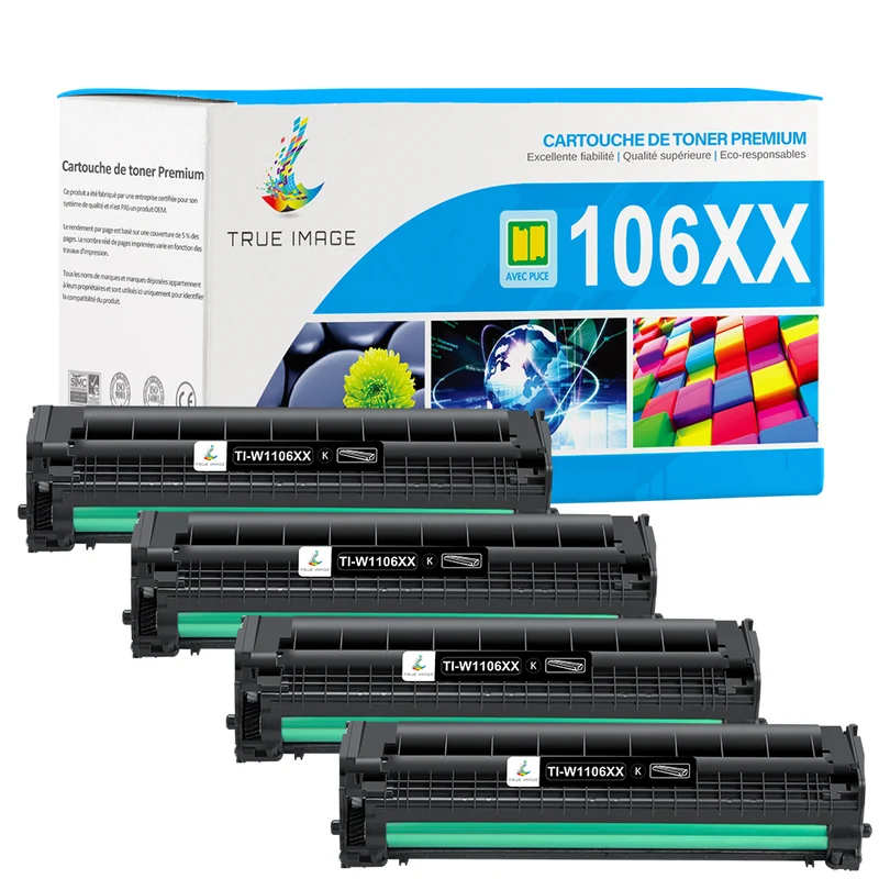 HP 106XX Multipack de Toners Noir Compatibles W1106XX avec puce