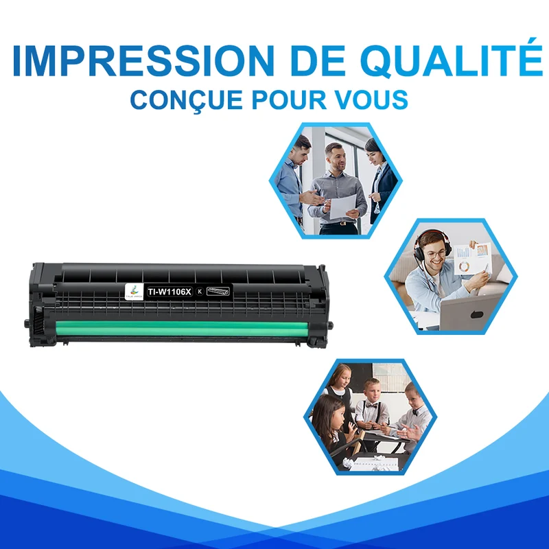 HP 106X Multipack de Toners Noir Compatibles W1106X avec puce