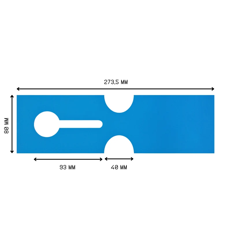 Grandes étiquettes à boucle personnalisées bleues PEHD - 273,5 x 80 mm - 100 étiquettes