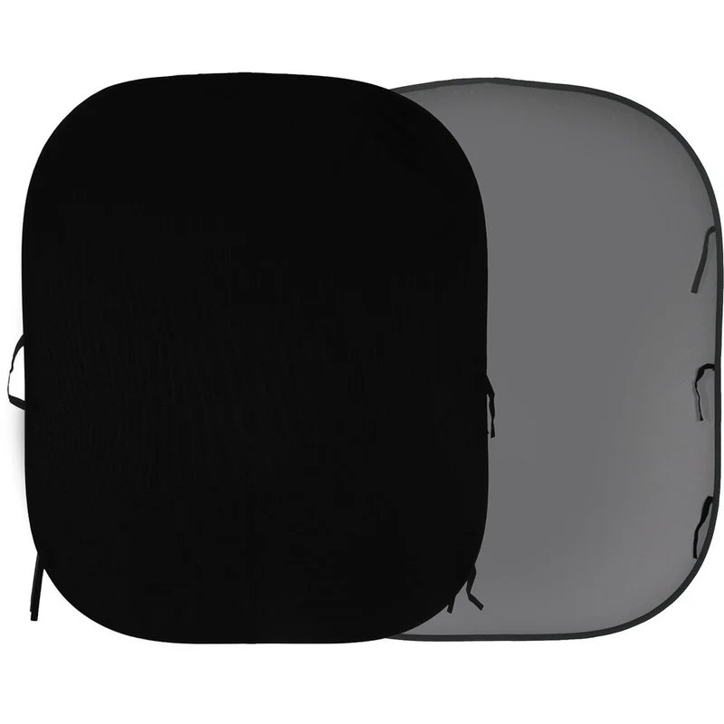 Fonds réversibles pliables 1.8 x 2.15m Noir/Gris Moyen