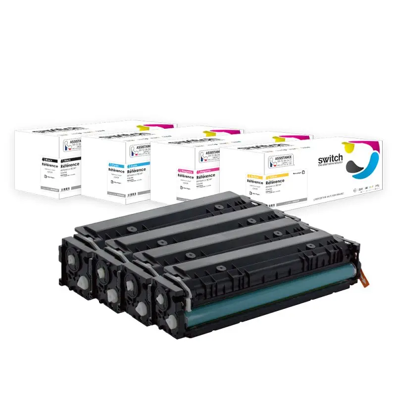 HP W2130X Toner Pack 4 Couleurs compatible équivalent à W2131X, W2132X · Switch
