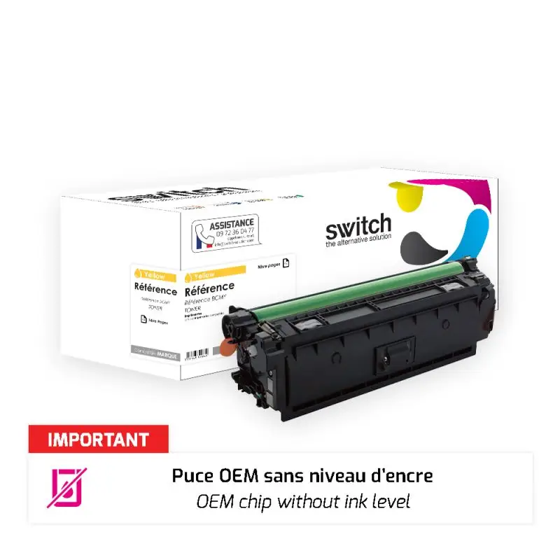 HP 212X Toner Jaune compatible puce OEM équivalent à W2122X · Switch