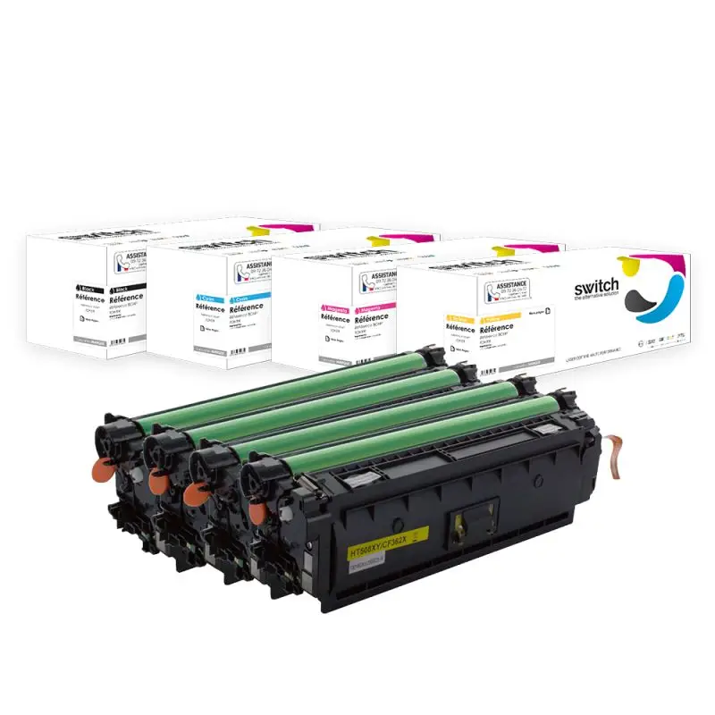 HP 212X Toner Pack 4 Couleurs compatible équivalent à W2120X, W2121X, W2122X · Switch