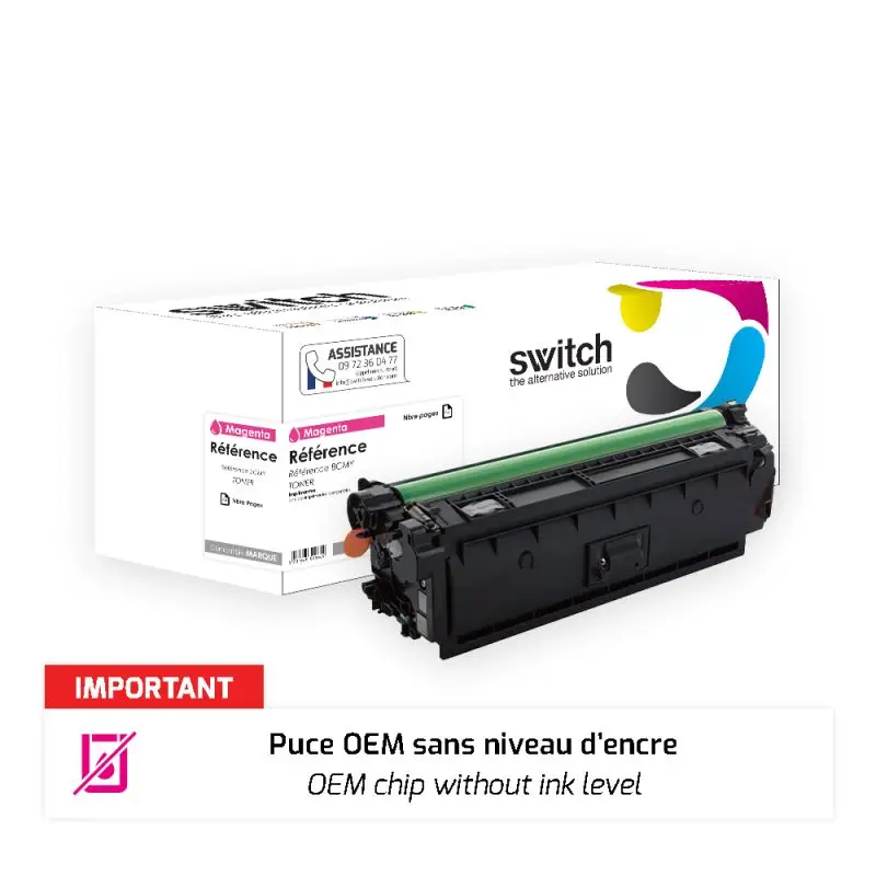 HP 212A Toner Magenta compatible puce OEM équivalent à W2123A · Switch