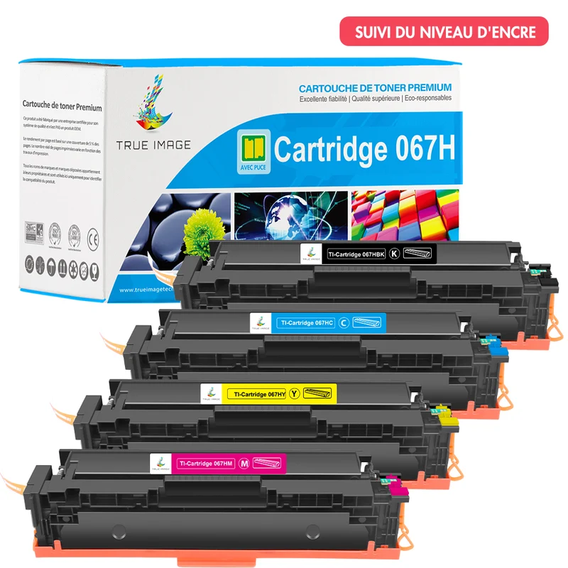 Canon i-SENSYS MF650C Toners Compatibles (Avec Puce) - 067 067H Pack