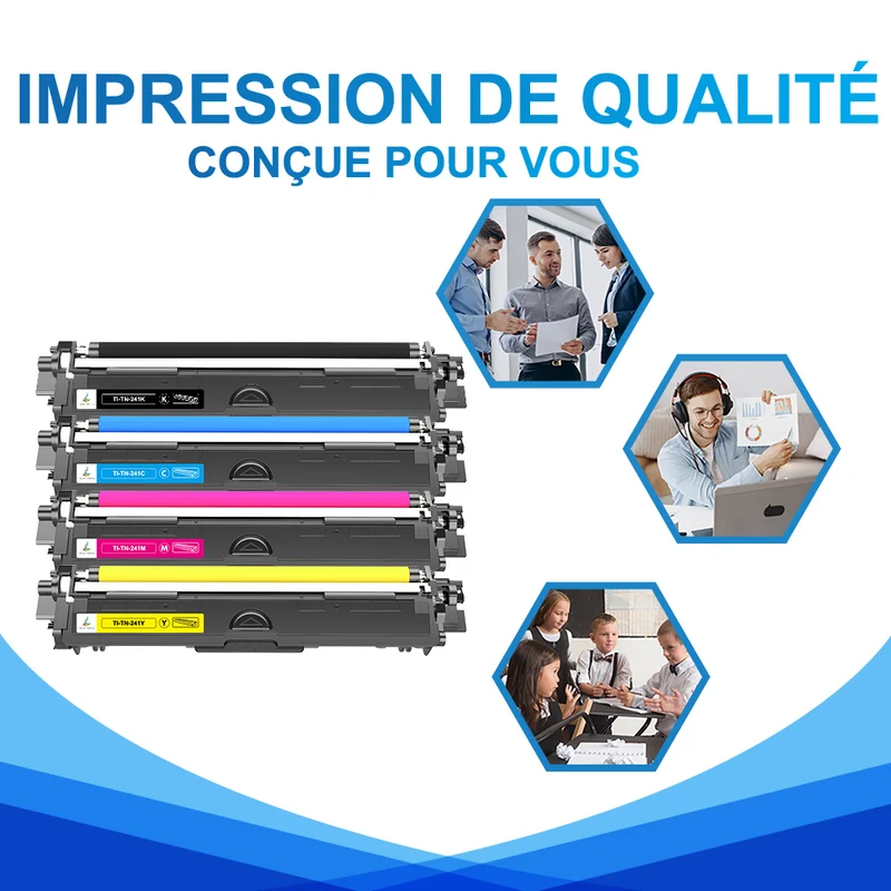 Compatible Brother TN241 Toners pour Brother MFC-9340CDW/ DCP-9020CDW/ MFC-9340CDW