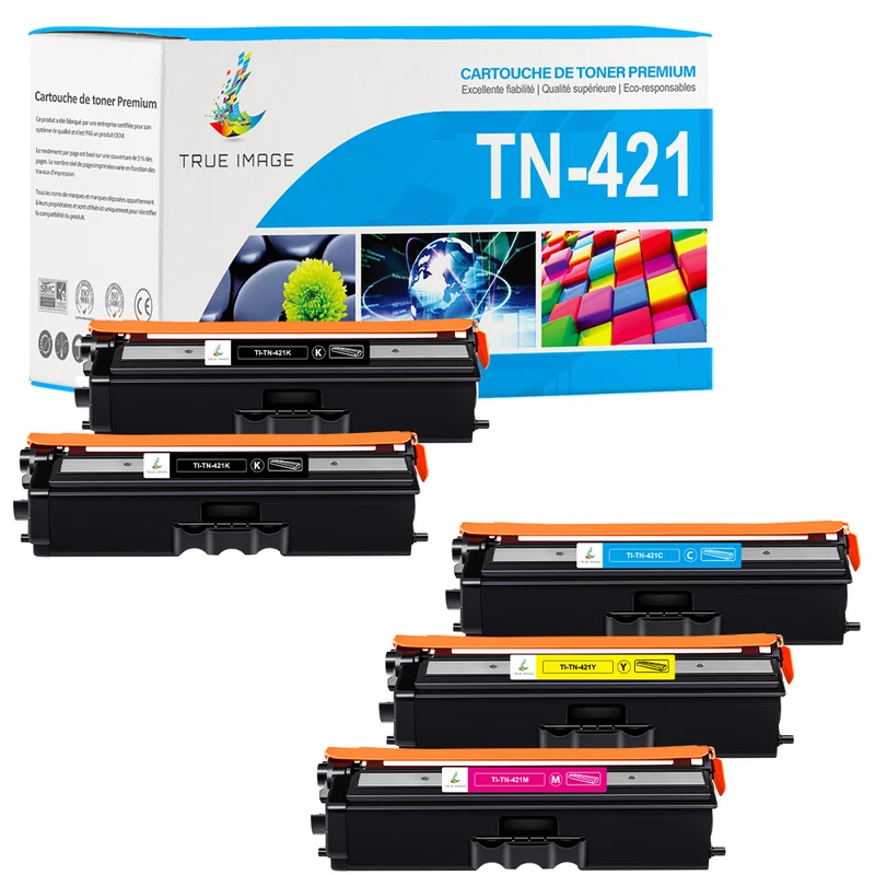 TN421 Lot de 4 Toners compatibles pour Brother mfc-l8690cdw, mfc-l8900cdw, dcp-l8410cdw, hl-l8260cdw, hl-l8360cdw