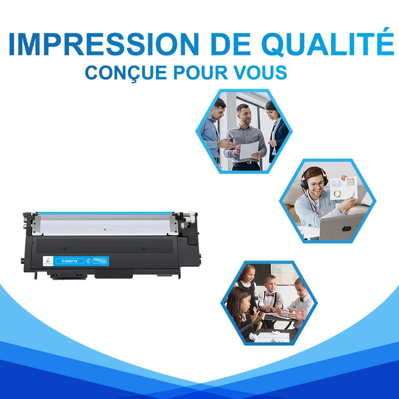HP 117X Cartouche de Toner Cyan Compatible W2071X