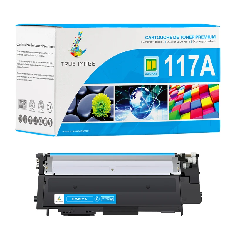 HP 117A Cartouche de Toner Cyan Compatible W2071A
