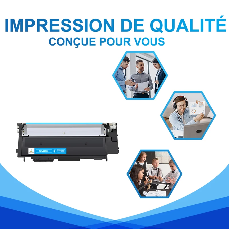 HP 117A Cartouche de Toner Cyan Compatible W2071A