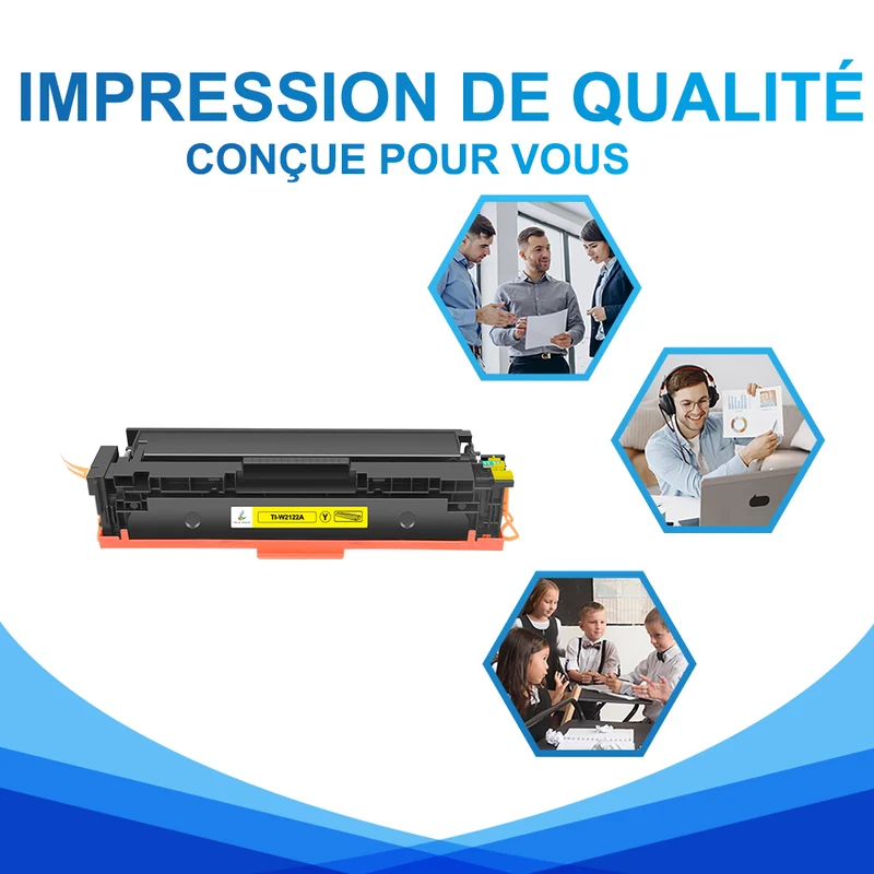 HP 212A Cartouche de Toner Jaune Compatible W2122A