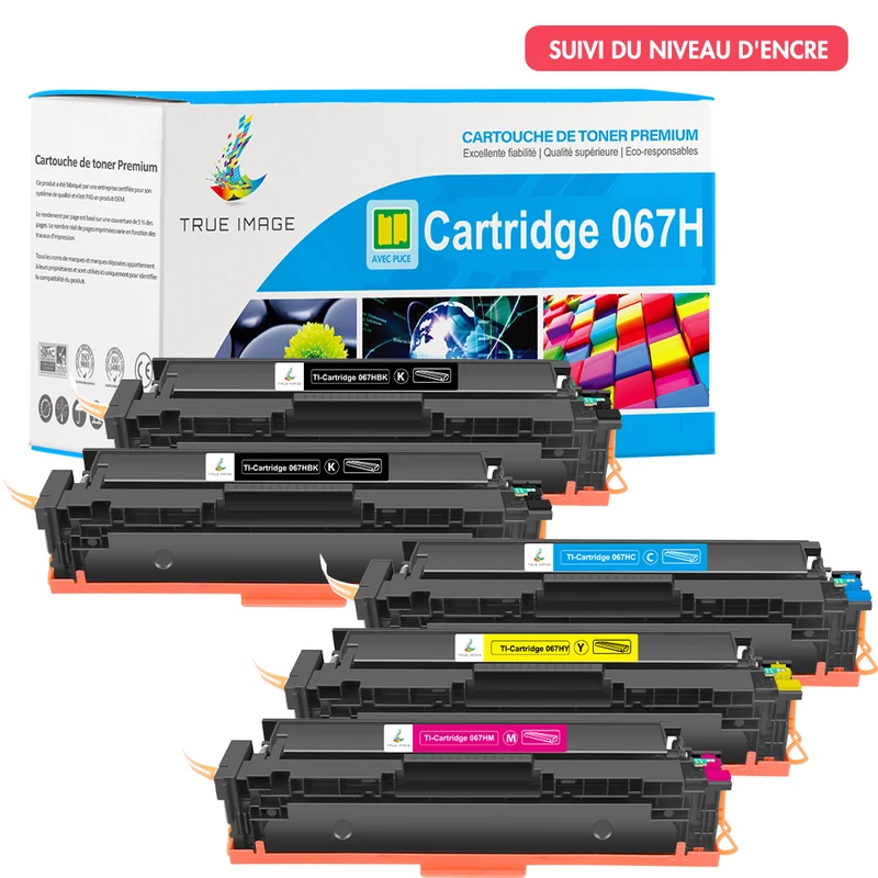 Compatible Canon 067H Toners (Avec Puce) Compatibles i-sensys mf655cdw, mf657cdw, mf651cw, lbp633cdw | Format XL