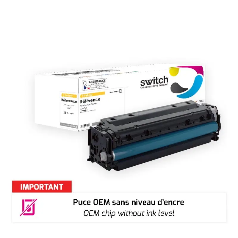 Canon 055H Toner Jaune compatible puce OEM équivalent à 3017C002 · Switch