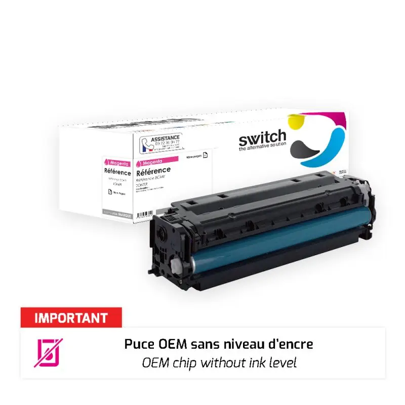 Canon 055H Toner Magenta compatible puce OEM équivalent à 3018C002 · Switch