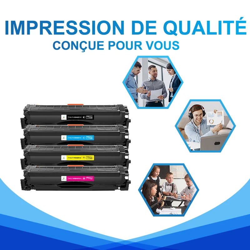 Pack 4 couleurs Samsung P504C CMYK Toners compatibles SU400A