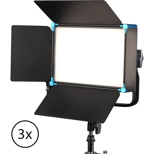 Cinebrite 1200 Ensemble 3 Lumières Bicolore LED à Monture V pour pile