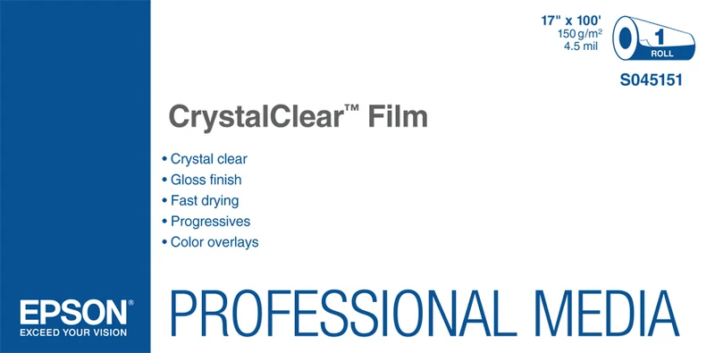 Film CrystalClear 17po x 100pi (Rouleau)