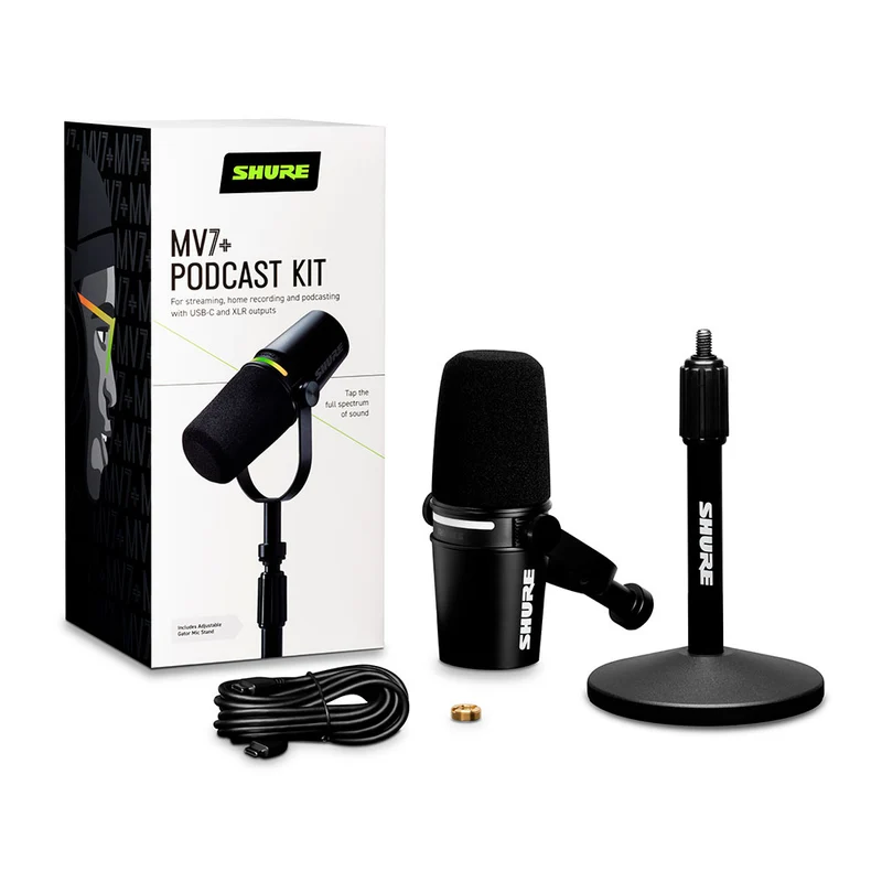 Microphone avec support XLR/USB MV7+ (Noir)