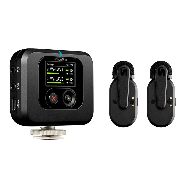 Microphone MoveMic + Étui de chargement (2 Microphones + Récepteur)