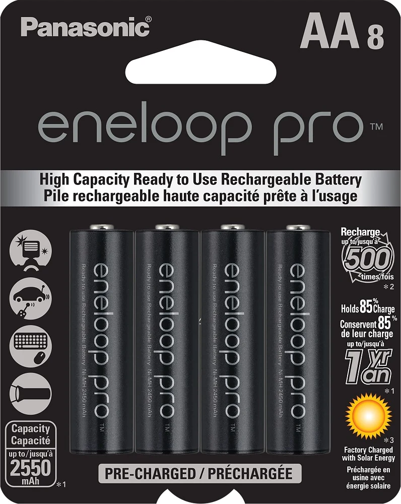 Piles Eneloop Pro Rechargeables AA (Paquet de 8)